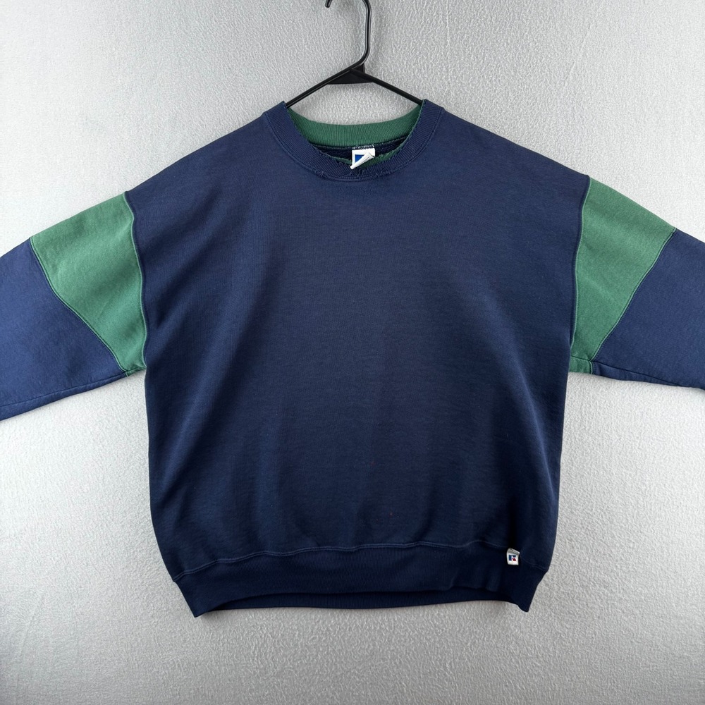 Vintage Russell Athletic Sweatshirt Mens XL Color Block Crewneck 90s USA Made - Picture 10 of 16